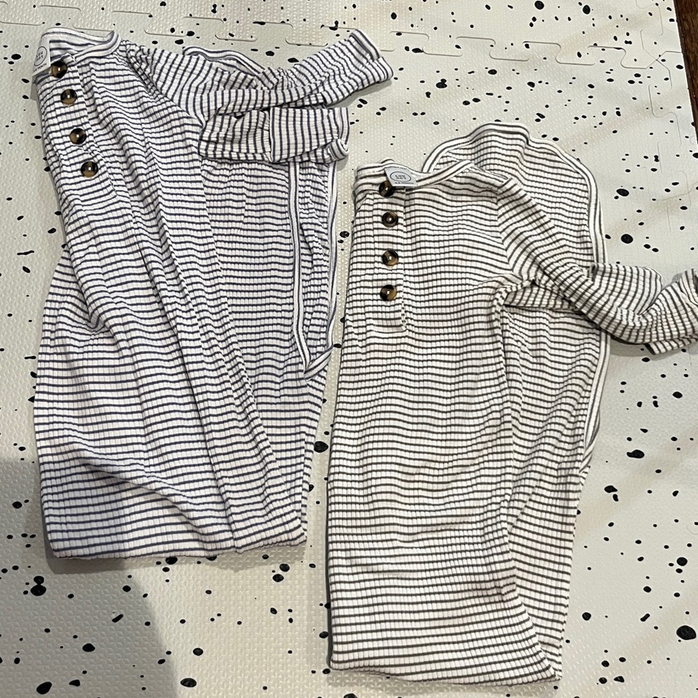Lou Lou knotted bottom striped outfits